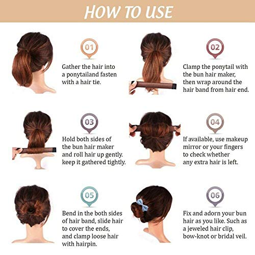 Doneioe – 2 peças de acessórios de cabelo para fazer coque de cabelo, acessório para fazer coque de