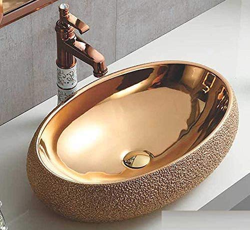 BASSINO Art Wash Basin Countertop, Tabletop Ceramic Bathroom Sink/Basin (600 x 400 x 150 mm) (BTT-1054) (B08KH9L7R6) Amazon Price History, Amazon Price Tracker
