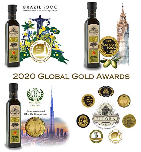 Ellora Farms, 2020 Gold Award Winner, Single Origin & Single Estate, Cold Press & Traceable Olive Oil, Harvested in Ancient Crete, Greece, 33.8 oz Tin and 8.45 oz Bottle Combo Pack
