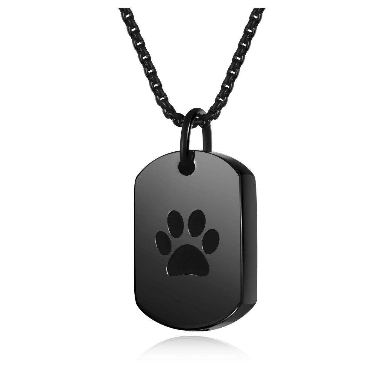 PiercingJ Personalized Engraving Pet Ashes Urn Memorial Jewelry Stainless Steel Cremation Urn Necklace Paw Print Keepsake Locket Pendant for Ashes Loss of Pet Cat Dog Sympathy with Fill Kit (B086348Q4F) Amazon Price History, Amazon Price Tracker