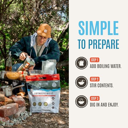 Image of by Chuck Norris Roundhouse Provisions 3 Day, 26 servings Emergency Meal Kit, Grab-and-Go, Premade, Disaster Prep, Hiking, Survival, Adventure, Camping Food, 25 Year Shelf Life.