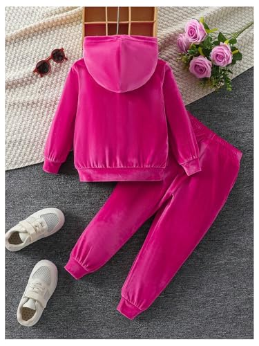Image of Floerns Toddler Girl's Two Piece Sweatsuit Sequin Letter Print Hoodie Sweatshirt with Jogger Set