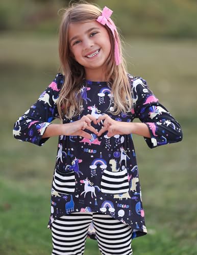 Image of Arshiner Little Girls Outfits Cute Clothing Sets Long Sleeve 2pcs Pants Sets with Pockets