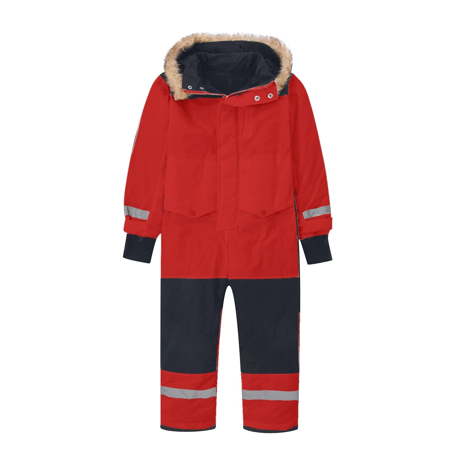 Schneeanzug Kinder Unisex Skianzüge Mädchen Jungen Klassisch Einteilige Schneeoverall Winddicht Wasserdicht Skioverall mit Fellkapuze Verdickt Warm Outdoor Winteroverall Kinder Skijacke für Snowboard