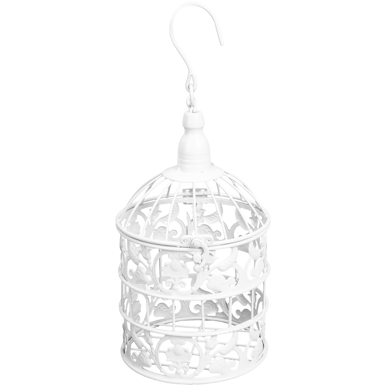 SOLUSTRE Gabbia per Uccelli Decorativa in Ferro Bianco, Ornamento Delicato e Chic per Matrimonio, come Centrotavola o Decorazione da Scrivania