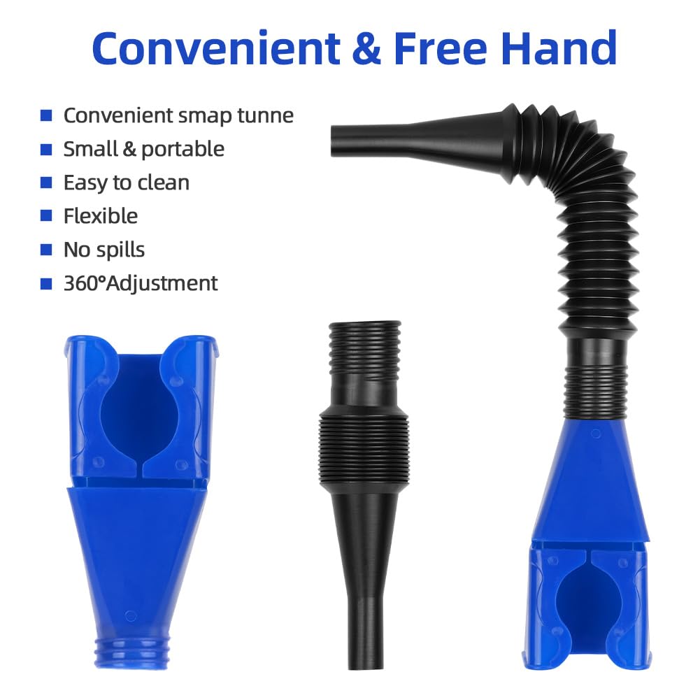 Set 5 Imbuti Flessibili URAQT - Per Olio, Benzina, Con Beccuccio Estensibile, Plastica ABS - Foto 4