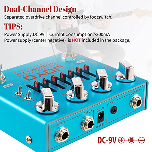 Image of JOYO Bass Preamp & DI Guitar Pedal, 6-Band Graphic EQ with Blend /Voice /Drive Control, Treble & Gain Boost, XLR DI Out & Cab Sim, Bypass (MONOMYTH R-26)