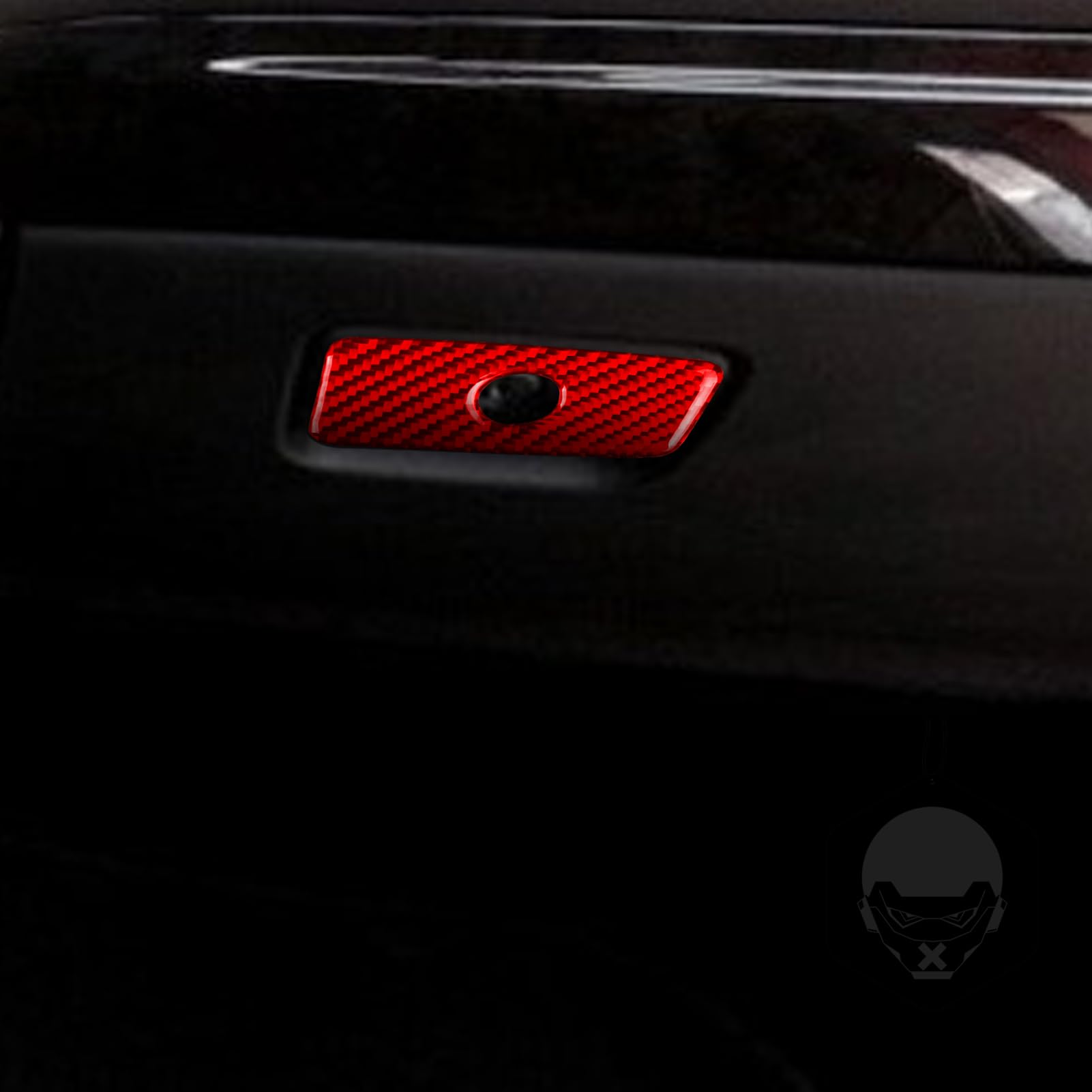 PJFUS Real Soft Carbon Fiber Car Co-Pilot Glove Storage Box Handle Switch Panel Cover Premium Sticker Compatible with Dodge Durango 2014-2020 Auto Interior Accessories red