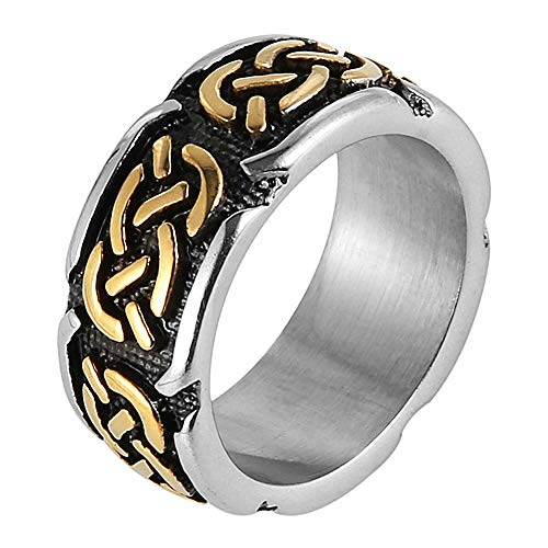 HZMAN Men Stainless Steel Rings Viking Valknut Vegvisir Pirate Norse Symbol Vintage Jewelry