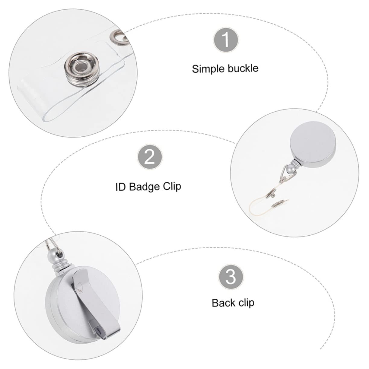 40pezzi Portacarte Retrattile Per Badge Clip Coperchio Per Tessere Id Accessori Per Studenti e Professionisti Design Leggero e Compatto