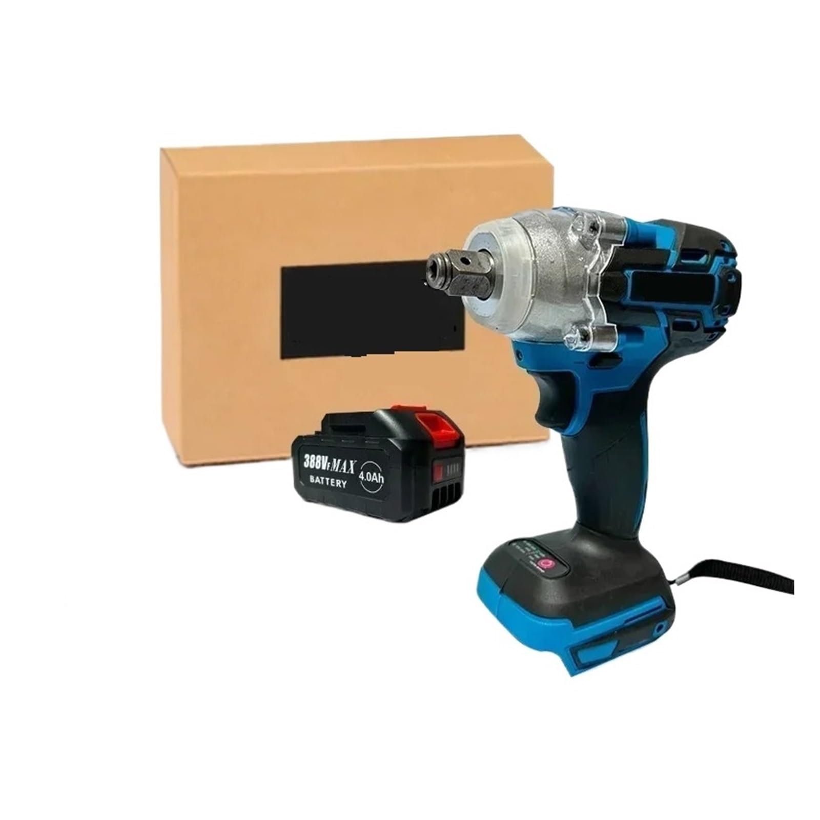 Llave de impacto Llave De Impacto Eléctrica Sin Escobillas De Torsión 520N.M, Llave Inalámbrica Con Batería De Iones De Litio De 1/2 Pulgadas, Herramientas Eléctricas For Batería De 18V(1 Battery)