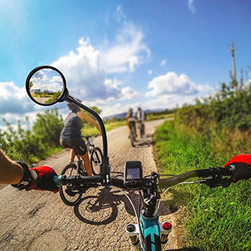 Johotone Bike Mirror Universal Bicycle Wide Angle Rear View Mirrors 360° Rotatable Bike Handlebar Mirrors for MTB Bike Mountain Road Bike E-Bike 1 PCS - Image 2