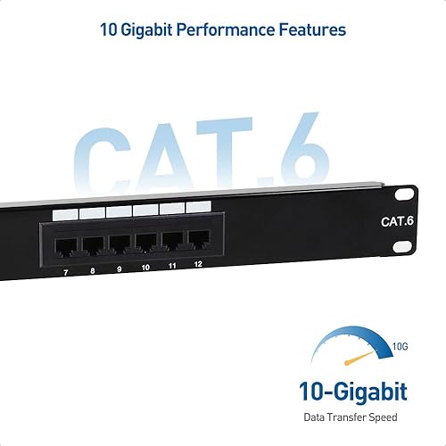 Miniatura 2 de Cable Matters Listado UL Panel de conexión de 12 puertos para montaje en pared o montaje en rack, Panel de conexiones IU Cat6 RJ45 para Ethernet de