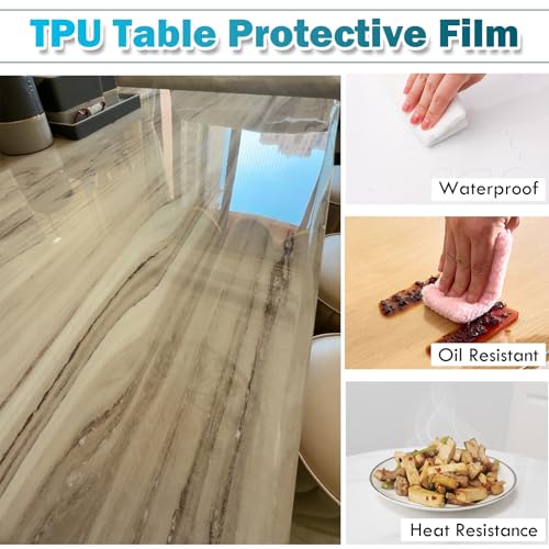 Papier adhésif transparent brillant 65x250cm pour table - 6