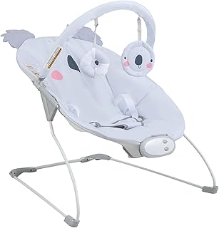 Maxmass Baby Bouncer, Infant Swing Chair with Music, Vibration, Detachable Toy Bar, Machine Washable Cover & Safety Belt, Portable Newborn Rocker for 0-6 Months