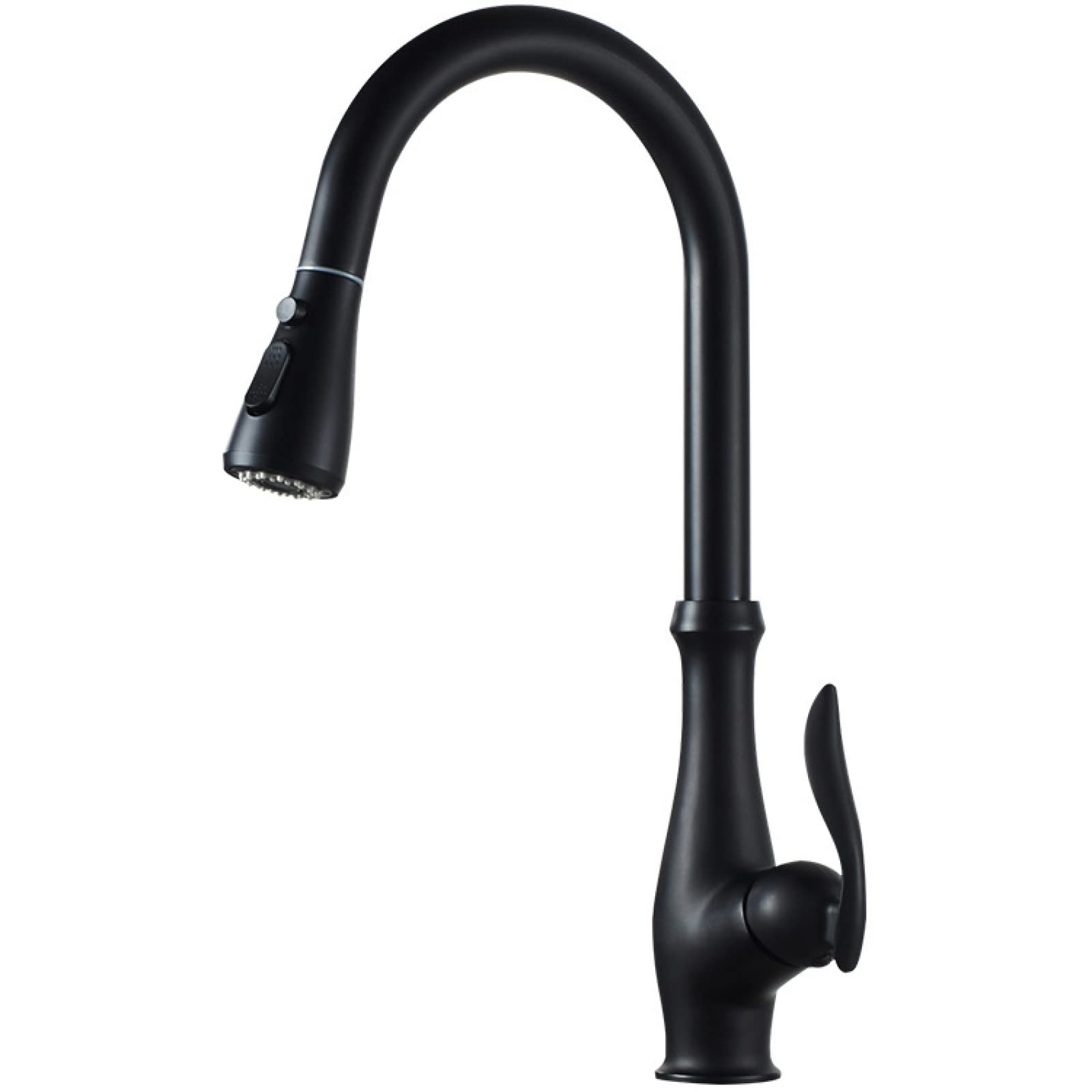 Robinet de cuisine noir extractible pour simplifier le nettoyage de l'évier