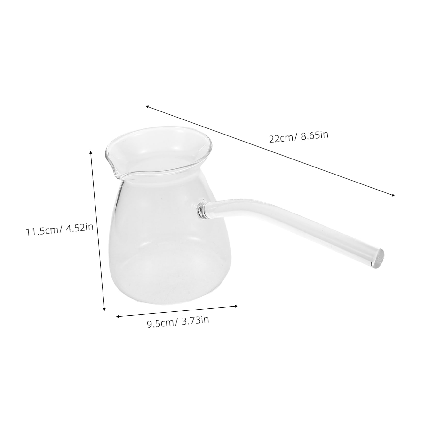 Cabilock 2pcs Turkish Coffee Pots: 450ml Transparent Thickened Borosilicate Glass Tea Kettle With Side Handle For Milk Heating Stovetop Compatible