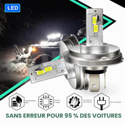 SOFOC P45T Ampoule R2 Led 500% Plus Lumineuse Que Les Halogènes Phare De Moto/Voiture Blanc DC 12V-18V 60W 4000Lm Conception À Faisceau Haut/Bas 1Pcs – vue 5