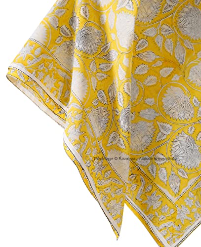Image of Ravaiyaa - Attitude is everything Sanganer Hand Block Printed Scarves Pure Cotton Scarf Square Hijab Dupatta 40 inch X 40 inch Inch