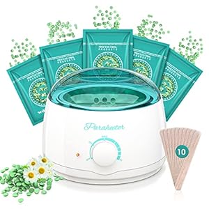 Paraheeter Wachserhitzer – digitales Wachsen – mit 5 Päckchen Wachsperlen, 10 Holzspateln, Waxer Waxing Kit, Home Waxing Heater