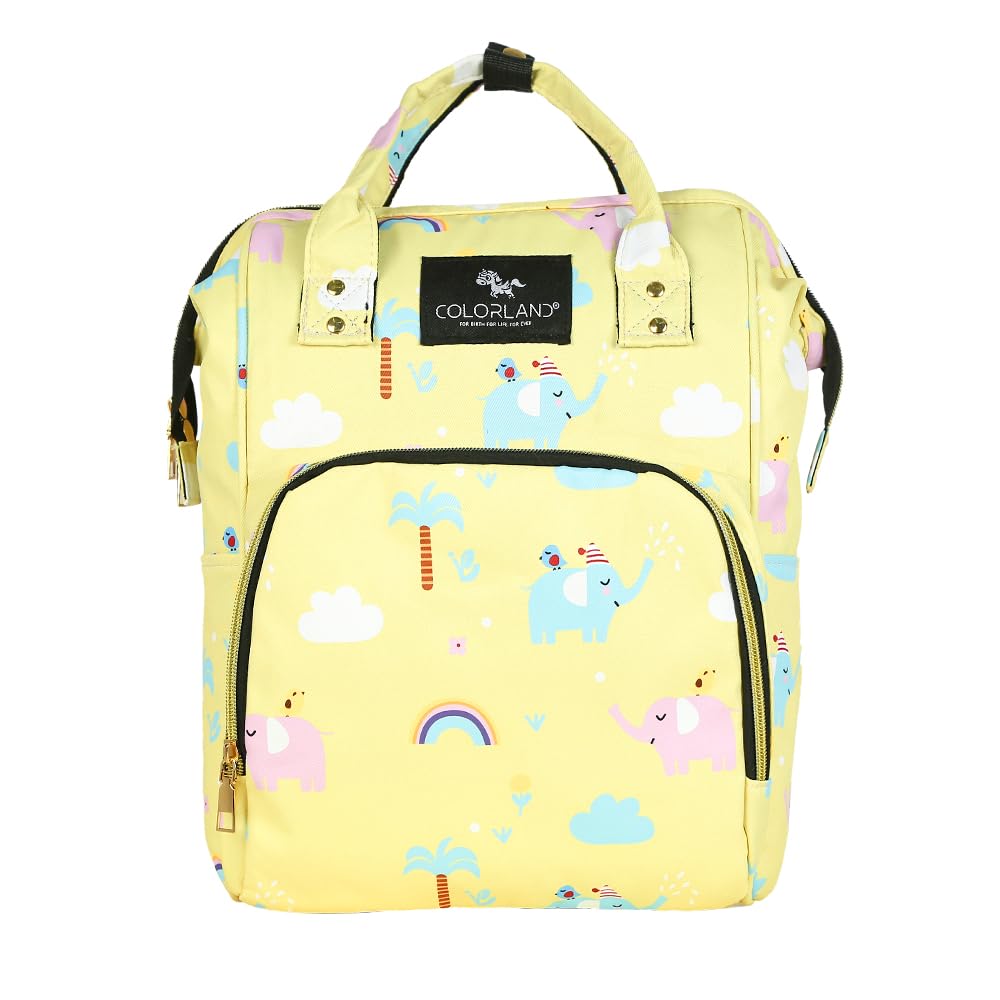 Baby Bucket Diaper Bag/Baby Bag/Mummy Bag/Handbag/Nursery Bag Stylish Travelling Backpack - Standard Range (Rainbow-Yellow)-picture-22