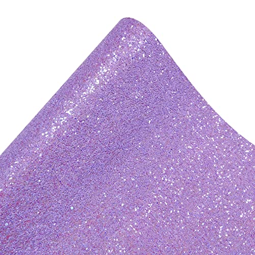 Image of Sparkly Lavender Purple Chunky Glitter Faux Leather Roll 12 x 52 inch Shiny Solid Color PU Fabric for Making Hair Bows Earrings Crafts (18015#7)