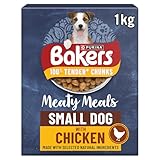 BAKERS Meaty Meals Small Adult Dry Dog Chicken 1kg (Pack of 5)