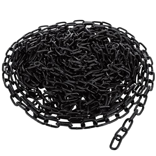 WOPPLXY 8Metres Black Chain - 5MM Heavy Duty Chain Links - Galvanized Steel Welded Link Chain for Swing, Gate, Garage, Security