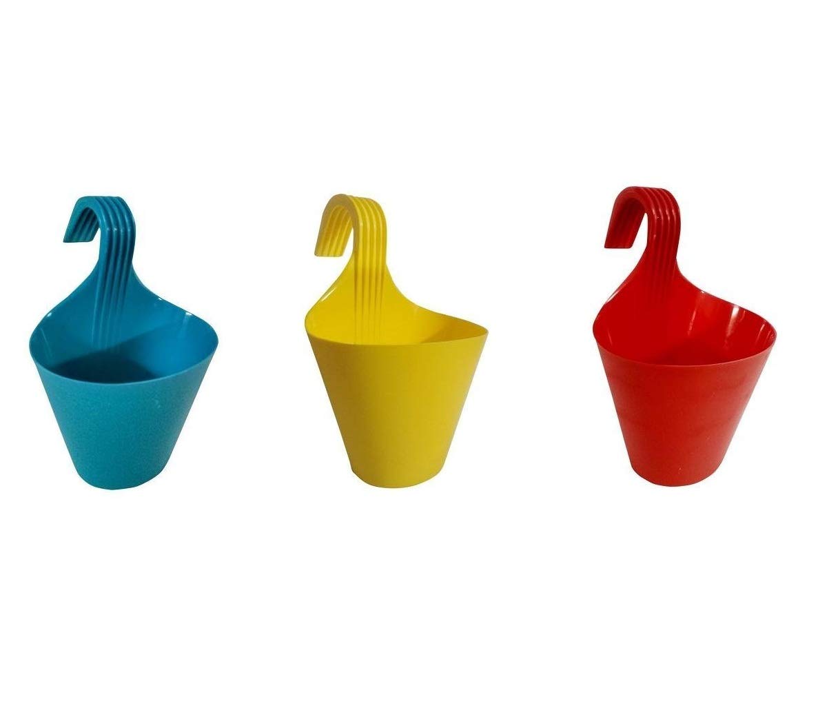 MOMS GADGETS Hanging Planters/Railing Flower Pots/Railing Flower pots for Balcony/Outdoor Flower Stand/Flower Stand/Flower Pot Stands (Multicolour Set of 3) (B07VSGT3FF) Amazon Price History, Amazon Price Tracker