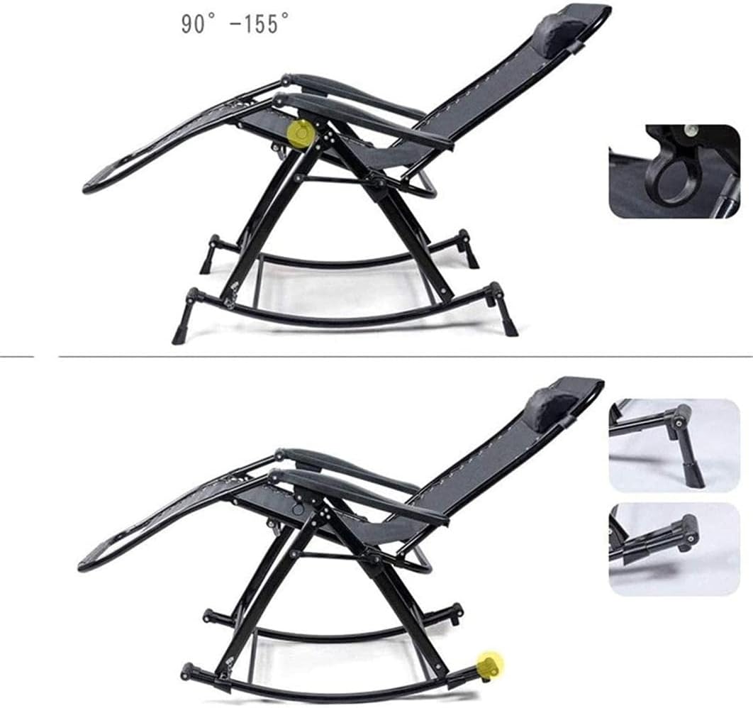 Folding Chair Folding Deck Chair Lounge Chair Patio Adjustable Reclining Sun Lounger Garden Chairs (109x19x69cm) Recliner (Color : A, Size : 109x19x69cm)