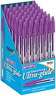 20 Purple Ballpoint Pens Medium Point (1.0 mm)  Purple, Pack of 20 Ultra-Glide Ballpoint Pens Smooth Ink - TG