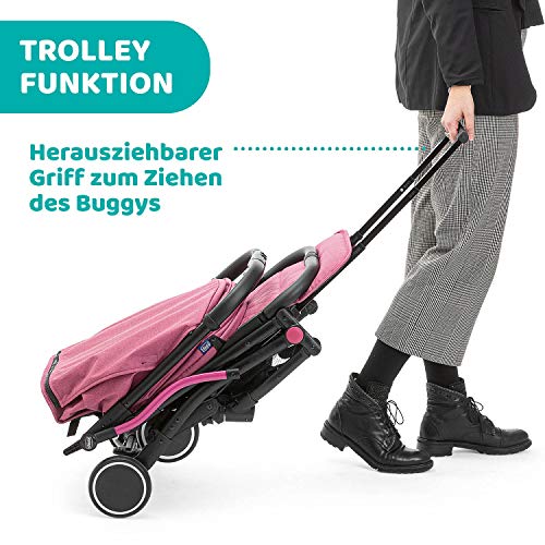 Chicco Trolley Me Leichter Kinderwagen ab Geburt bis 15 kg, Liege- und Klappbuggy mit Trolleyfunktion, Kompakt, Regenschutz und Ausziehbares Sonnenverdeck