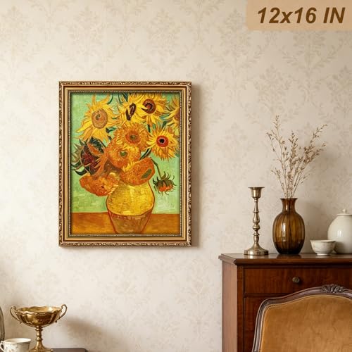 Image of 12x16 Gold Frame Vintage Picture Frame Ornate Wood | Wood, Shatter-resistant Plexiglass, Wall Hanging