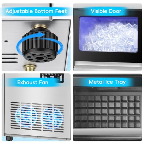 Image of 140 lbs /24H Commercial Ice Maker Machine with 35 lbs Storage Bin