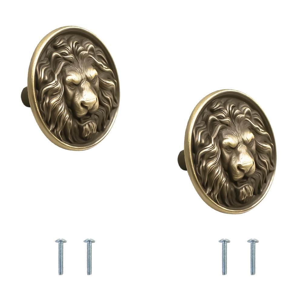VOLO Antique Brass Finish Lion Cabinet Knob/Pull Handle/knobs for Drawers/Drawer knobs/Handle/knobs for cabinets (Lion Antique)(Model-S164) (Big, 4) (B0CWH8NQB4) Amazon Price History, Amazon Price Tracker