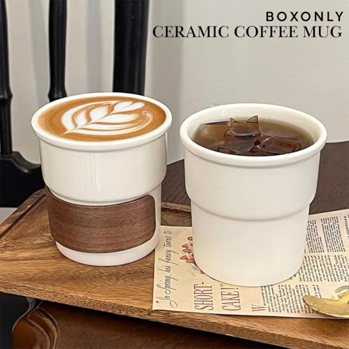 Set 2 Mugs de Cerámica Blanca 220 ml Taza con Manguito miniatura 2