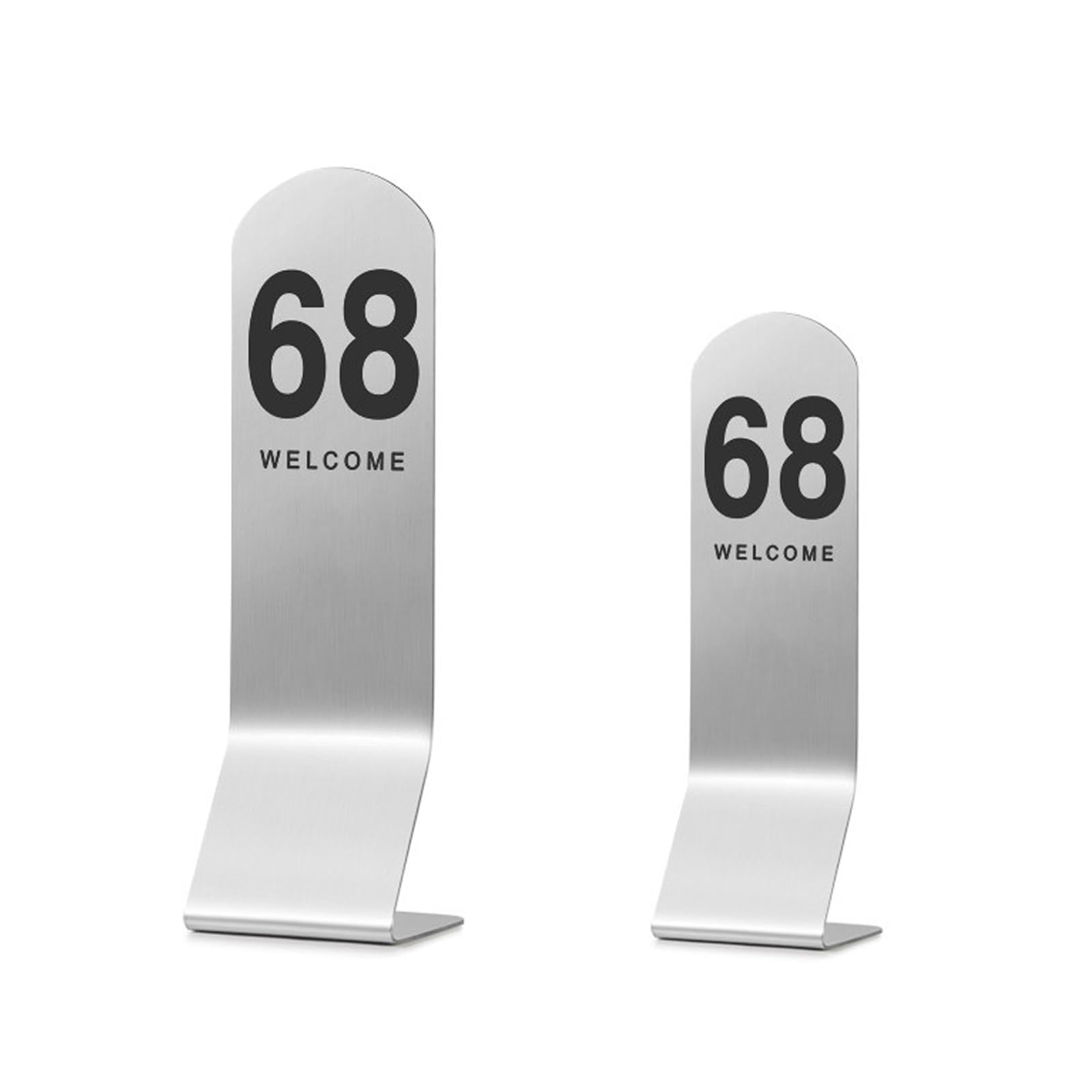 Numero di Tavolo Stile Piedi in Acciaio Inox, 1-10/11-20..., Carte da Numero di Tavolo Ristorante, Segnale da Tavolo, Numero Bifacciale per Ristoranti e caffè(Silver-15.5 * 5 * 5cm,41-50)
