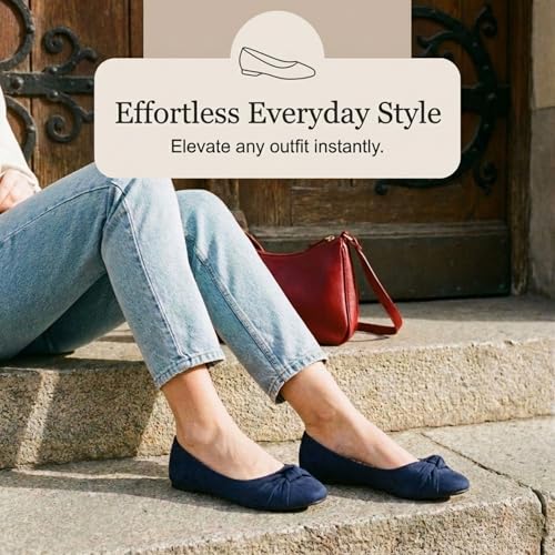 Image of Women's Flats with Knot Front Cute Ballet Flats for Women Casual or Dressy Shoes for Women Comfortable Flats Womens Shoes