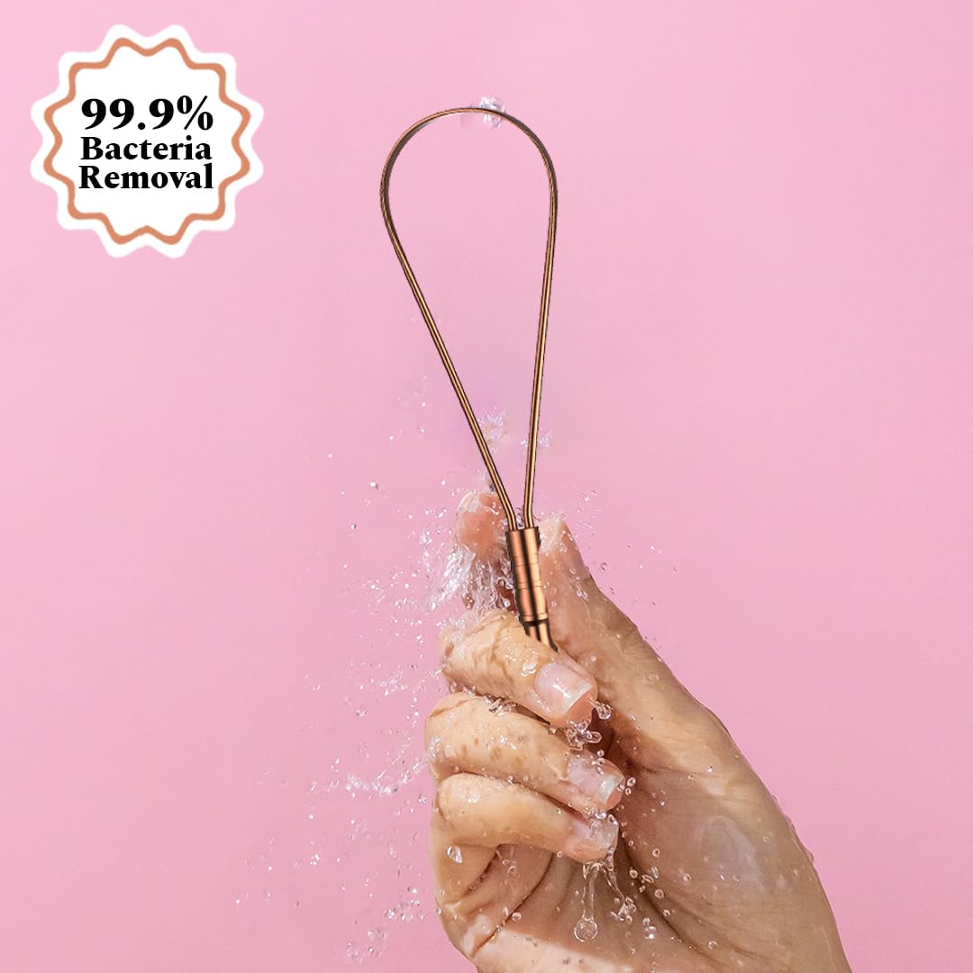 Perfora Copper Tongue Cleaner for Men and Women | For Fresh Breath & Bacteria Removal | Improved Taste Sense & Oral Hygiene | Easy to Use | 100% Pure Indian Copper Tongue Scraper To Prevent Bad Breath Perfora Copper Tongue Cleaner for Men and Women | For Fresh Breath & Bacteria Removal | Improved Taste Sense & Oral Hygiene | Easy to Use | 100% Pure Indian Copper Tongue Scraper To Prevent Bad Breath