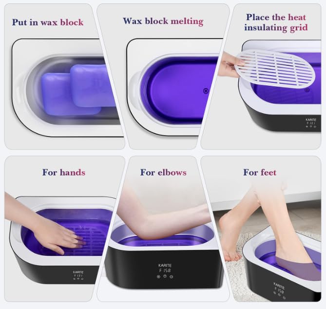 Cre8tion Paraffin Wax for Hand and Feet Moisturizing, 6 Pack Lavender Scent, Paraffin Wax Bath