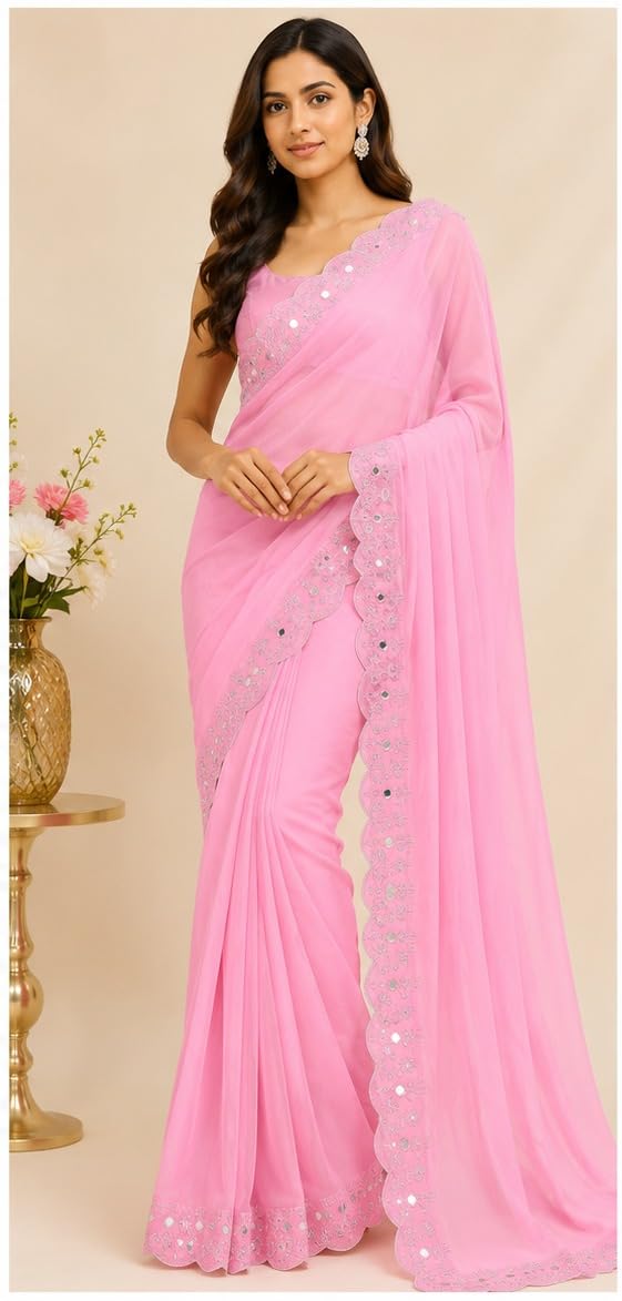 Women Art Silk Saree with Printed Border and Blouse Piece*d_Saree-P5-image-1