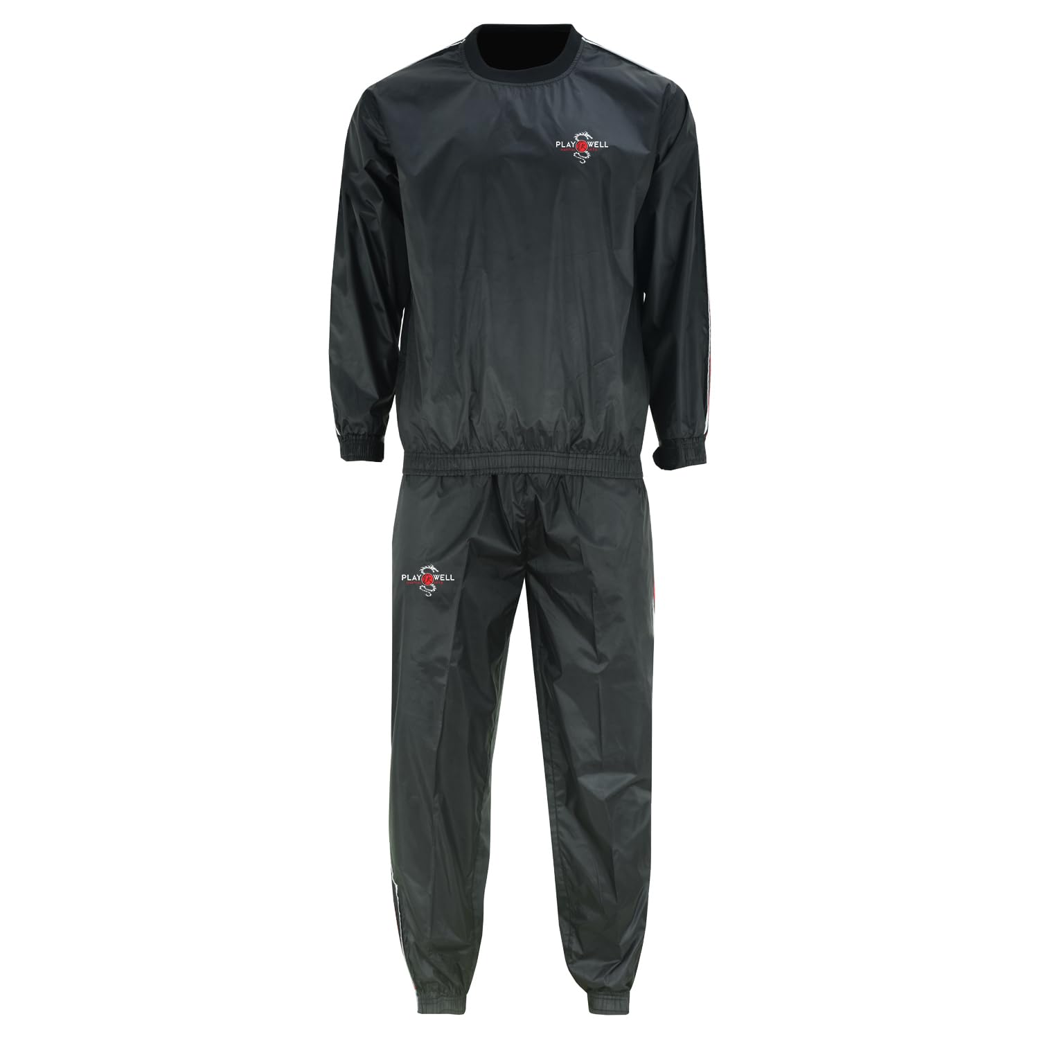 Playwell Premium Proffesional Boxing, Muay Thai, Sauna Suit - Black/Red - SALE, XXL