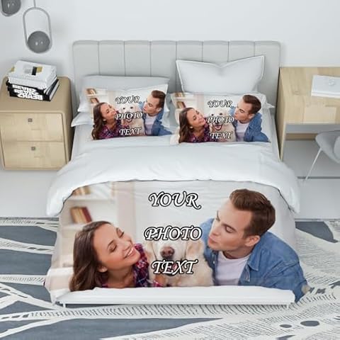 Custom Photo Duvet Cover and Pillowcase Set Cover