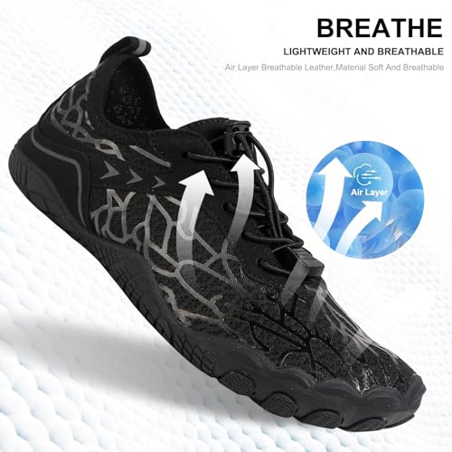 Image of Hike Barefoot Shoes Womens Men,Unisex Barefoot Water Shoes Breathable, Anti-Slip Hiking Footwear for Athletic Wide Toe Shoe Footwear for Hiking, Walking, Running, Yoga, and Water Sports