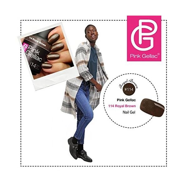 PINK-Gellac-114-Real-Marron-UV-nagellack-profesional-Gel-Esmalte-de-unas-Goma-Laca-para-al-menos-14-dias-Perfecto-brillante-unas
