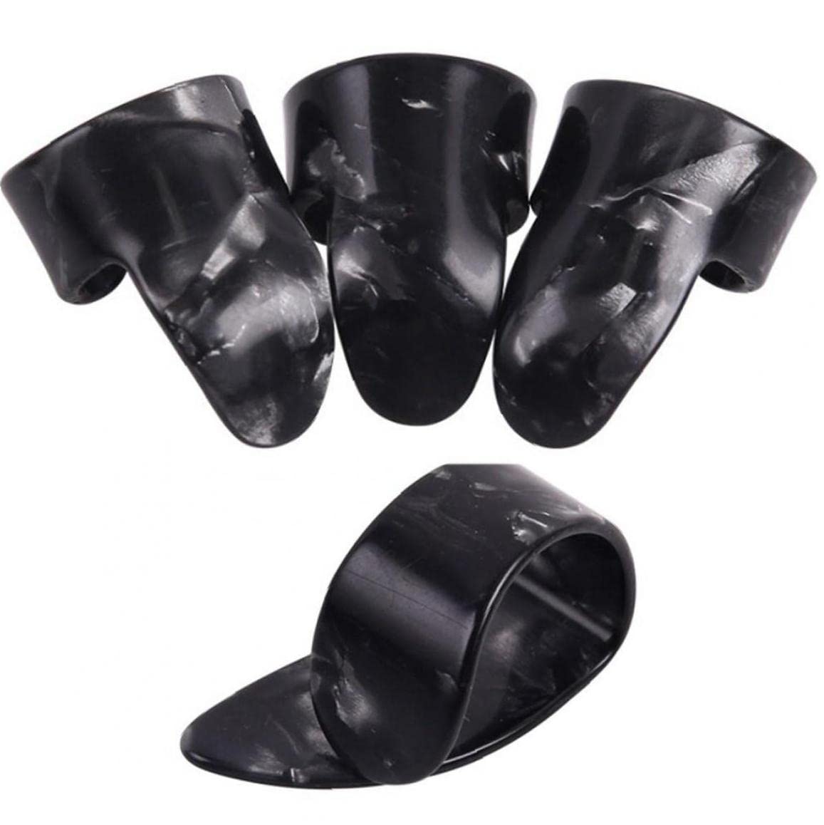PiniceCore 4 Pcs/set 1 Thumb + 3 Finger Guitar Picks Celluloid Fingerpicks Guitar Plectrum Sheath for Acoustic Guitar, Banjo,