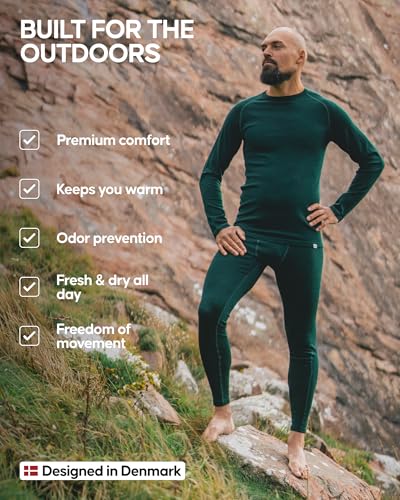 DANISH ENDURANCE Merino Wool Long Sleeve for Men, Thermal Top, Merino Wool Base Layer Underwear, with or Without a Zipper3