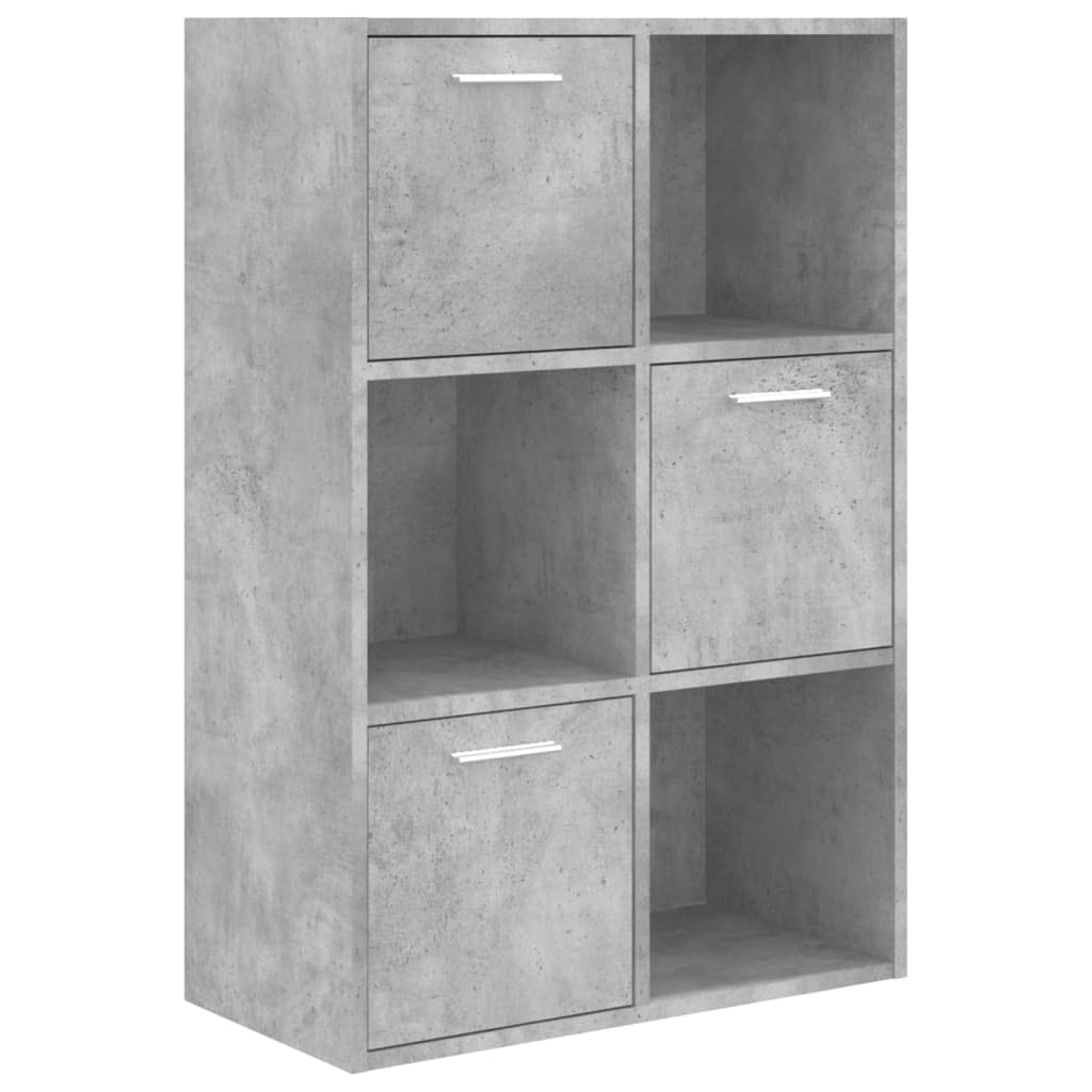 Libreria con spazio di archiviazione, pratica libreria, organizzatore cubo, armadietto portaoggetti grigio cemento, 60 x 29,5 x 90 cm, in legno di legno, adatto per soggiorno, camera da letto