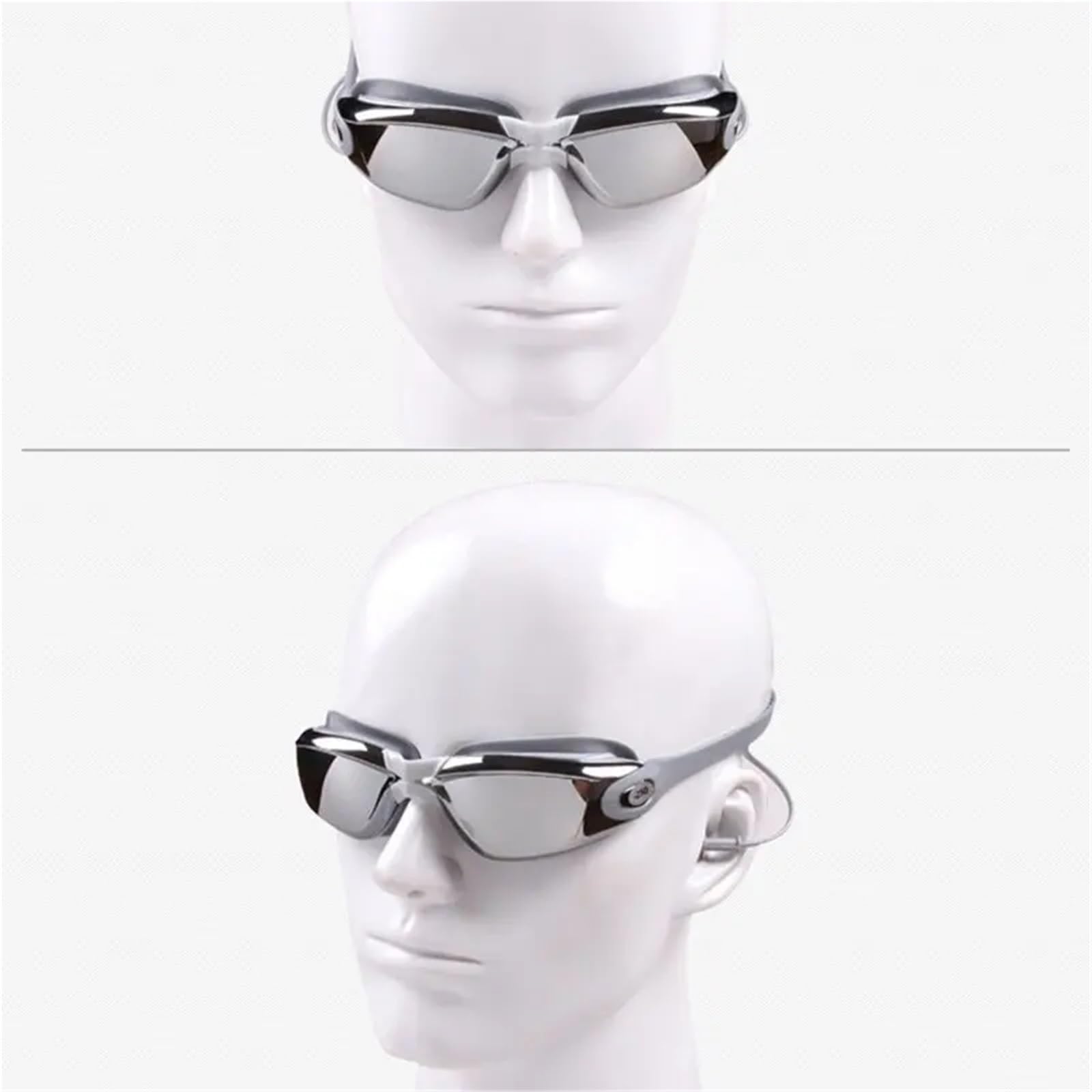 JUANYAO Occhiali Da Nuoto Occhialini da nuoto antiappannamento elettrolitico in silicone HD for adulti Per Il Nuoto(White)