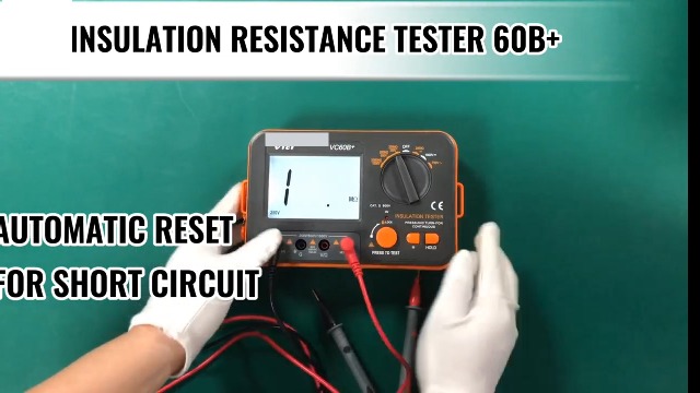 Image of Digital Insulation Resistance Tester, Megohmmeter Ohm Meter YF-VC60B+, Voltage Tester 250 /500 /1000V, Megohm Meter with Backlight LCD Display, Data Hold